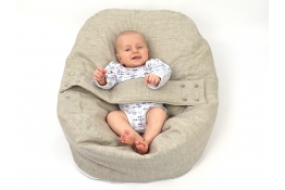 Pelíšek pro miminka, kojenecký relaxační polštář PŘÍRODNÍ LEN 1