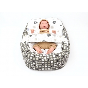 Pelíšek pro miminka, kojenecký relaxační polštář LOUKA šedá