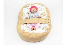 Pelíšek pro miminka, kojenecký relaxační polštář MÉĎA HNĚDÝ