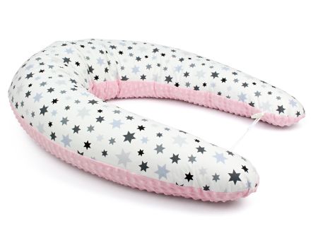 Těhotenský a kojicí polštář Maxi STAR RŮŽOVÝ colormix 205cm