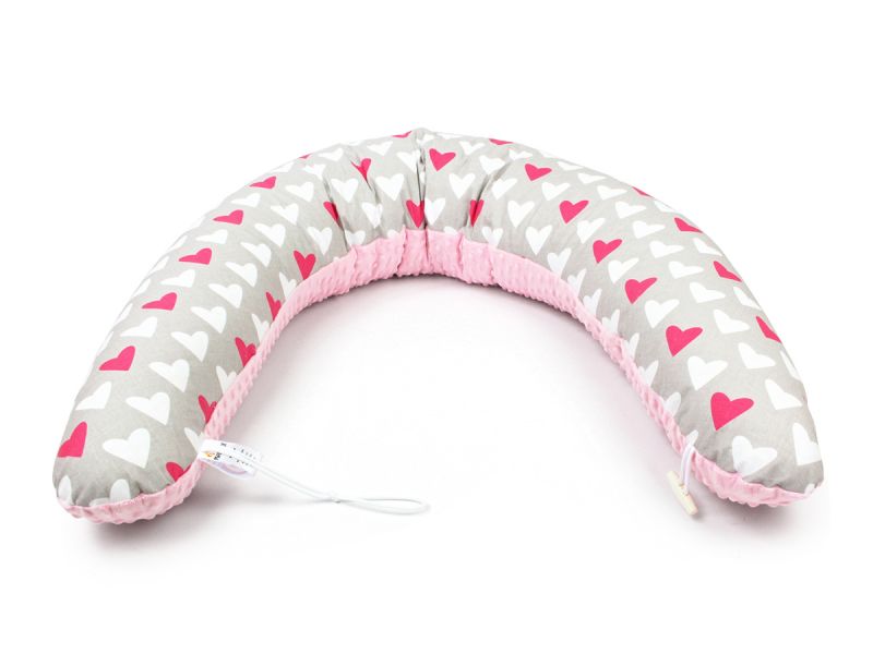 Těhotenský a kojicí polštář Maxi SRDCE RŮŽOVÉ minky colormix 205cm obrázek 2341