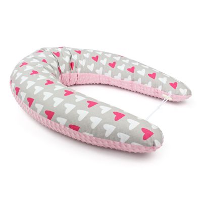 Těhotenský a kojicí polštář Maxi SRDCE RŮŽOVÉ minky colormix 205cm obrázek 2343