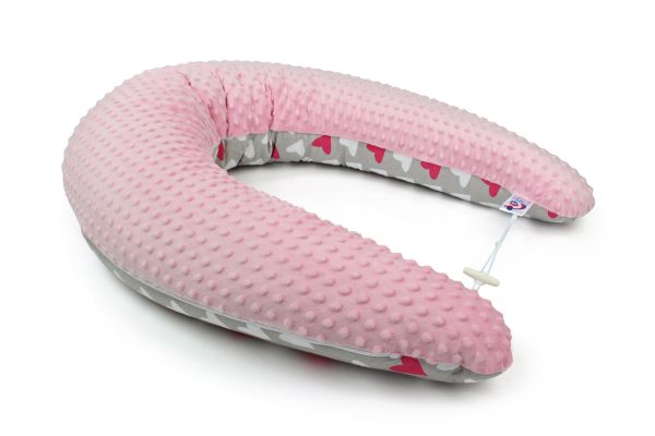 Těhotenský a kojicí polštář Maxi SRDCE RŮŽOVÉ minky colormix 205cm obrázek 2
