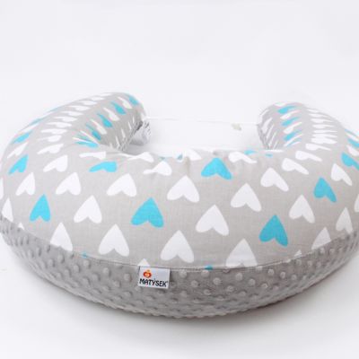 Těhotenský a kojicí polštář Maxi SRDCE MODRÉ minky colormix 205cm obrázek 1961