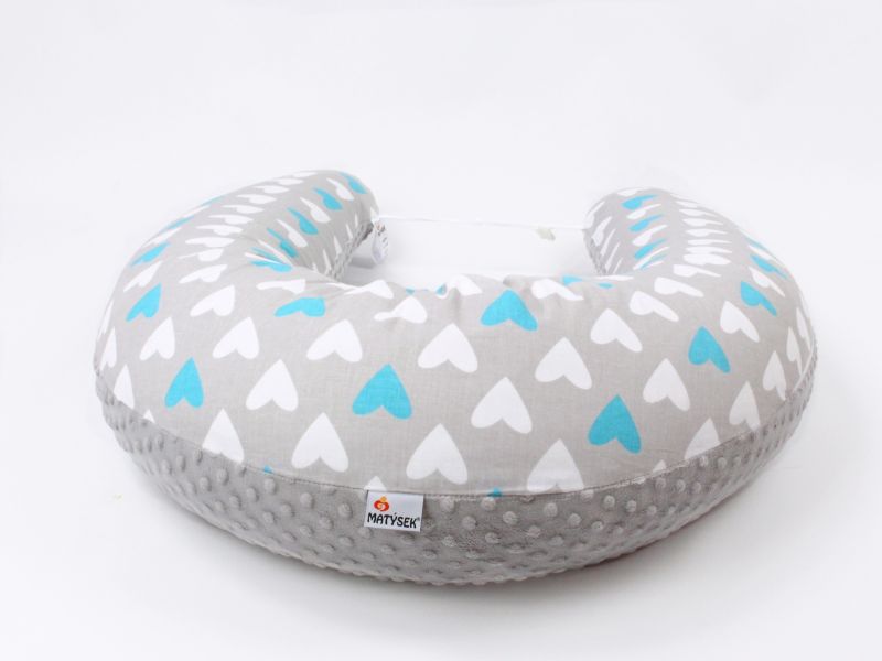 Těhotenský a kojicí polštář Maxi SRDCE MODRÉ minky colormix 205cm obrázek 1961