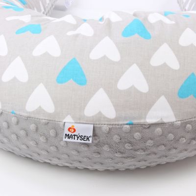 Těhotenský a kojicí polštář Maxi SRDCE MODRÉ minky colormix 205cm obrázek 1965