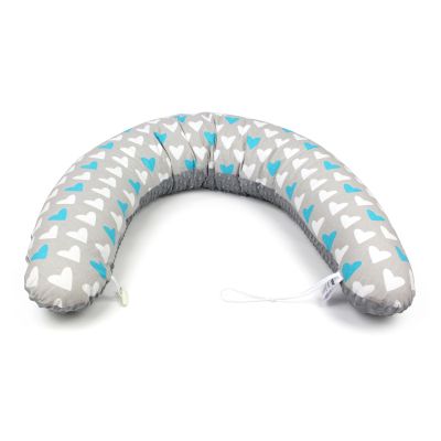 Těhotenský a kojicí polštář Maxi SRDCE MODRÉ minky colormix 205cm obrázek 2337