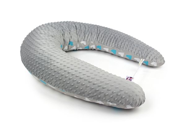 Těhotenský a kojicí polštář Maxi SRDCE MODRÉ minky colormix 205cm obrázek 2