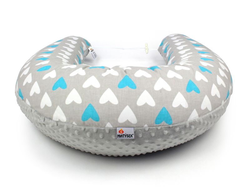 Těhotenský a kojicí polštář Maxi SRDCE MODRÉ minky colormix 205cm obrázek 2340