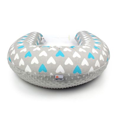 Těhotenský a kojicí polštář Maxi SRDCE MODRÉ minky colormix 205cm obrázek 2340
