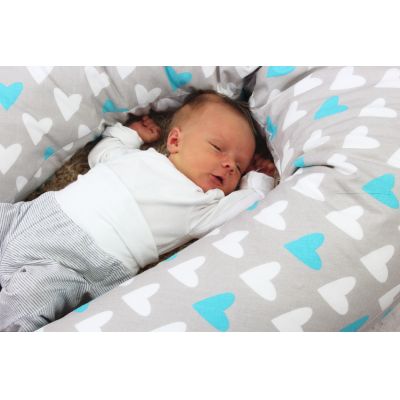 Kojicí polštář Standard SRDCE MODRÉ 100% bavlna obrázek 1845